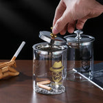Cendrier en Verre avec Couvercle Anti-Mouche