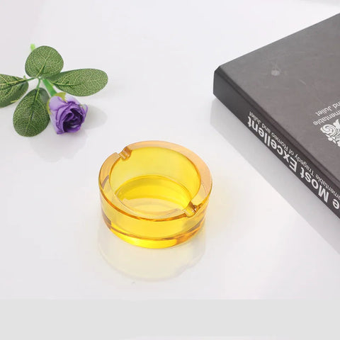  Cendrier en verre Européen rond jaune