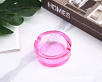 Cendrier en verre Européen rond rose