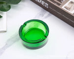 Cendrier en verre Européen rond vert
