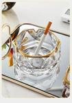 Cendrier en verre pour bureau rond