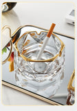 Cendrier en verre pour bureau rond