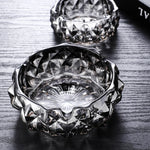 Cendrier en verre rond épais noir