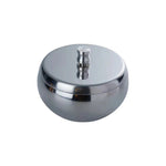 Cendrier poussoir fermé argent rond en métal  