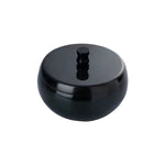 Cendrier poussoir fermé noir rond en métal