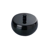 Cendrier poussoir fermé noir rond en métal