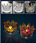 Cendrier en verre cristal de perles dorés