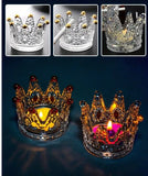 Cendrier en verre cristal de perles dorés