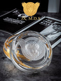 Cendrier en verre de cristal de tete de meduse