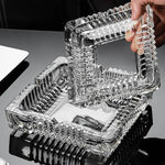cendrier en verre transparent