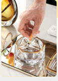 Cendrier en verre pour bureau rond