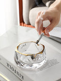 Cendrier en verre pour bureau rond