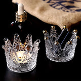 Cendrier en verre cristal de perles dorés