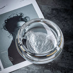 Cendrier en verre de cristal de tete de meduse