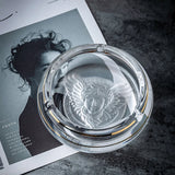 Cendrier en verre de cristal de tete de meduse