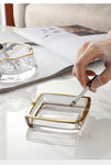 Cendrier en verre pour bureau carré