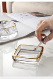 Cendrier en verre pour bureau carré