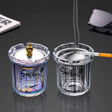 Cendrier en verre transparent en forme de tasse