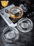 Cendrier en verre de cristal de tete de meduse