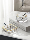 Cendrier en verre pour bureau rond