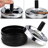 Cendrier poussoir en inox