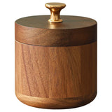 cendrier vintage en bois avec couvercle