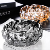 Cendrier en verre rond épais transparent