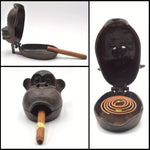 cendrier vintage gorille en bois