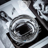 Cendrier en verre de cristal de tete de meduse