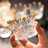 Cendrier en verre cristal de perles dorés