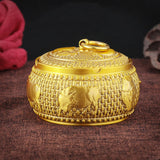 Cendrier poussoir doré de luxe avec couvercle