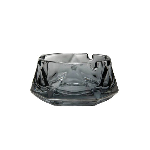 cendrier vintage en verre gris